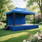 Portable Stage Skirt Royal Blue Polyester Platform Skirting Cloth for Events, Performances & Wedding Staging - 24"x20ft - Bell Racket Store