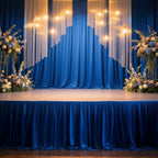 Portable Stage Skirt Royal Blue Polyester Platform Skirting Cloth for Events, Performances & Wedding Staging - 36"x20ft - Bell Racket Store