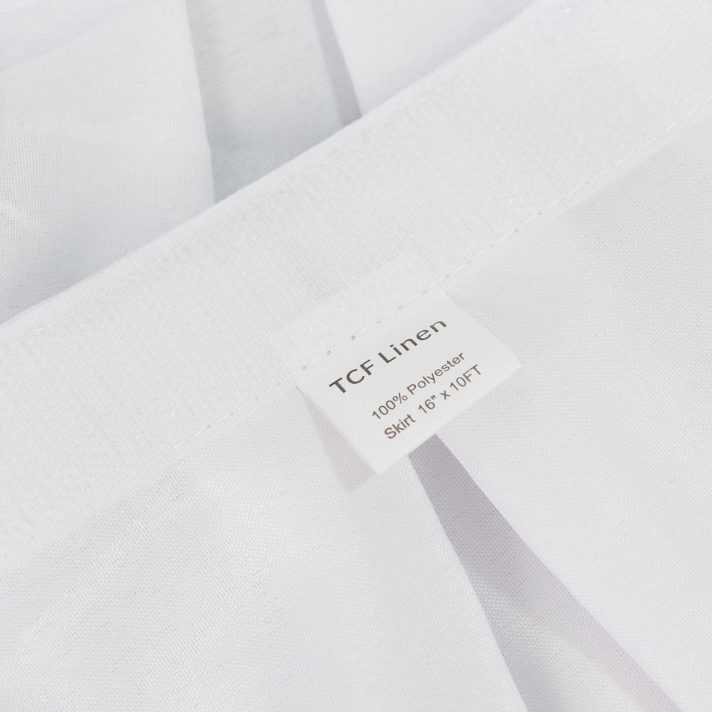 Portable Stage Skirt White Polyester Platform Skirting Cloth for Events, Performances & Wedding Staging - 16"x10ft - Bell Racket Store