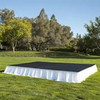 Portable Stage Skirt White Polyester Platform Skirting Cloth for Events, Performances & Wedding Staging - 16"x10ft - Bell Racket Store