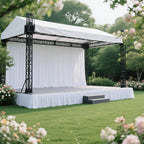 Portable Stage Skirt White Polyester Platform Skirting Cloth for Events, Performances & Wedding Staging - 24"x20ft - Bell Racket Store