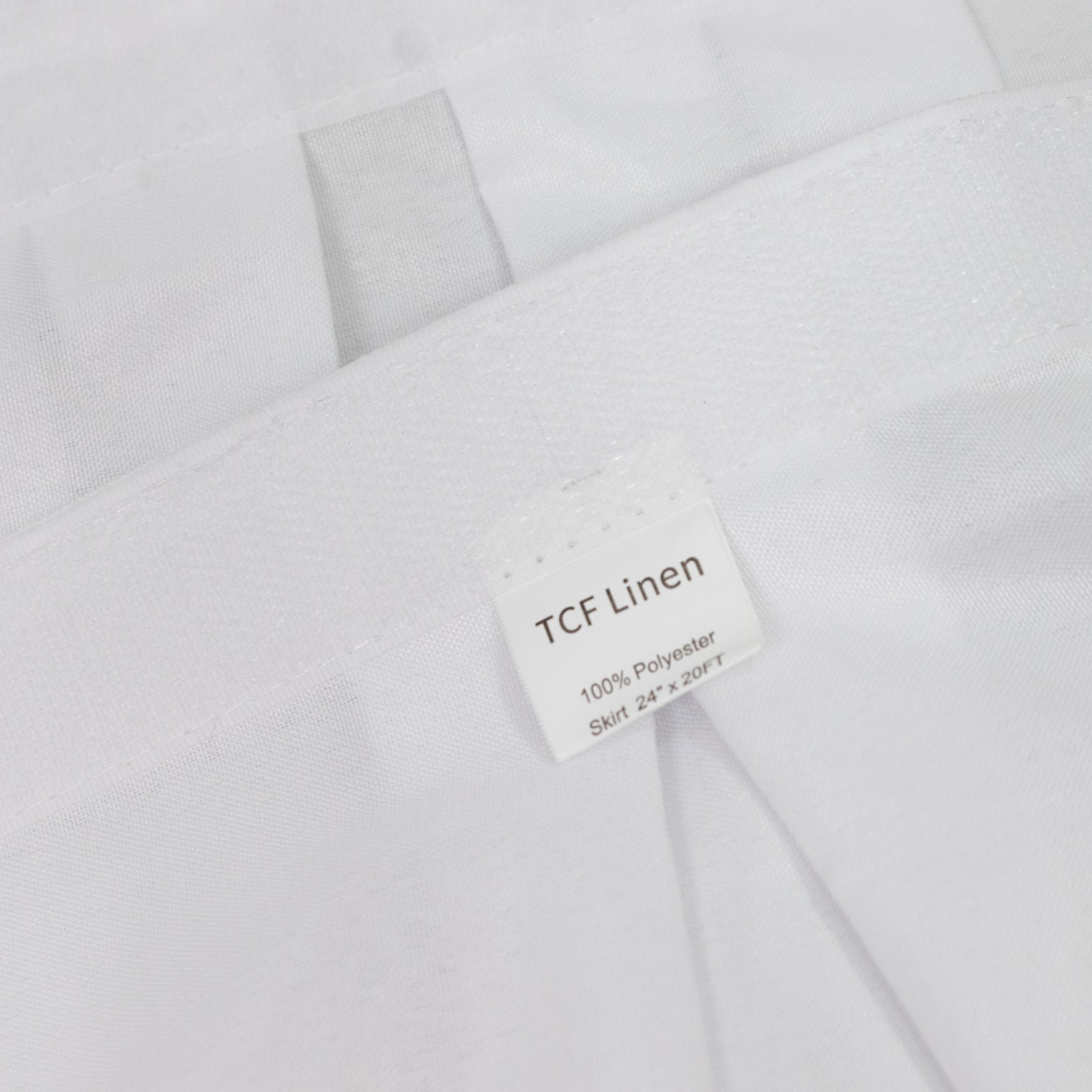 Portable Stage Skirt White Polyester Platform Skirting Cloth for Events, Performances & Wedding Staging - 24"x20ft - Bell Racket Store