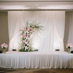 Portable Stage Skirt White Polyester Platform Skirting Cloth for Events, Performances & Wedding Staging - 24"x20ft - Bell Racket Store