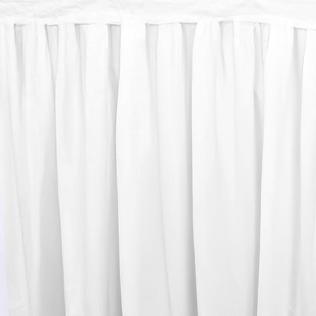 Portable Stage Skirt White Polyester Platform Skirting Cloth for Events, Performances & Wedding Staging - 36"x20ft - Bell Racket Store
