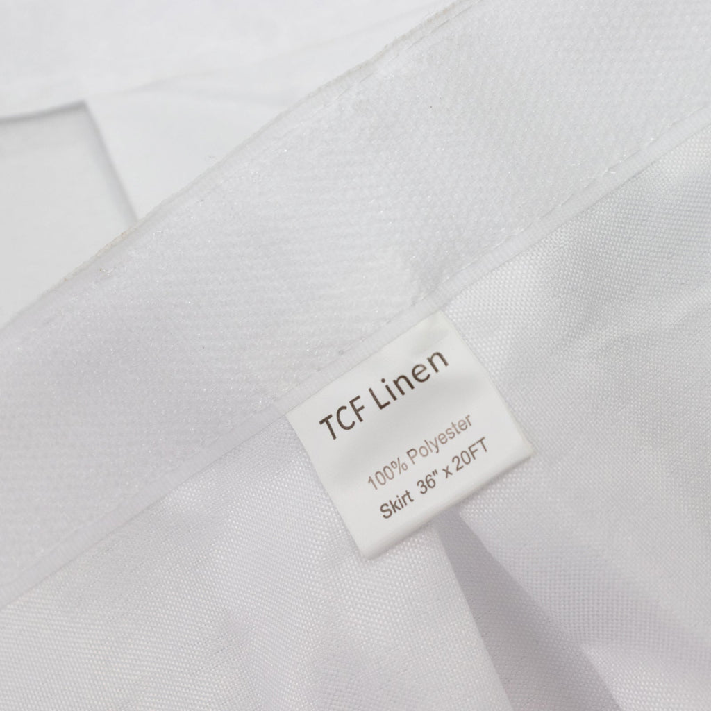 Portable Stage Skirt White Polyester Platform Skirting Cloth for Events, Performances & Wedding Staging - 36"x20ft - Bell Racket Store