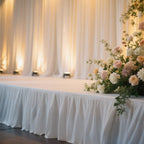 Portable Stage Skirt White Polyester Platform Skirting Cloth for Events, Performances & Wedding Staging - 36"x20ft - Bell Racket Store