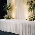 Portable Stage Skirt White Polyester Platform Skirting Cloth for Events, Performances & Wedding Staging - 48"x20ft - Bell Racket Store