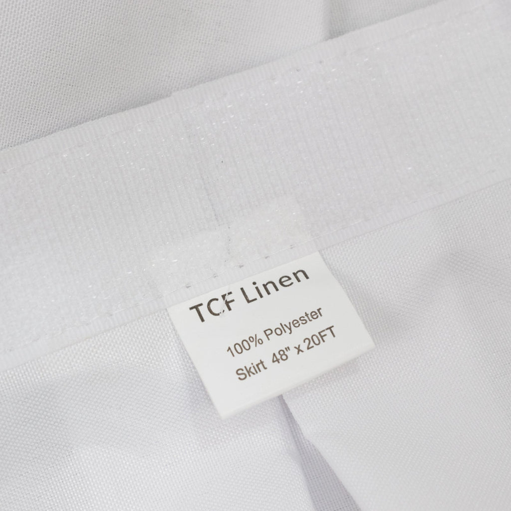 Portable Stage Skirt White Polyester Platform Skirting Cloth for Events, Performances & Wedding Staging - 48"x20ft - Bell Racket Store