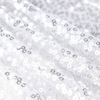 Sequin 17ft Table Skirt Silver - Pleated Satin With Top Velcro Strip