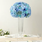 Pre - Arranged Silk Rose Wedding Centerpiece, Blue Artificial Rose Flower Balls Arrangement Table Decor - 20" - Bell Racket Store
