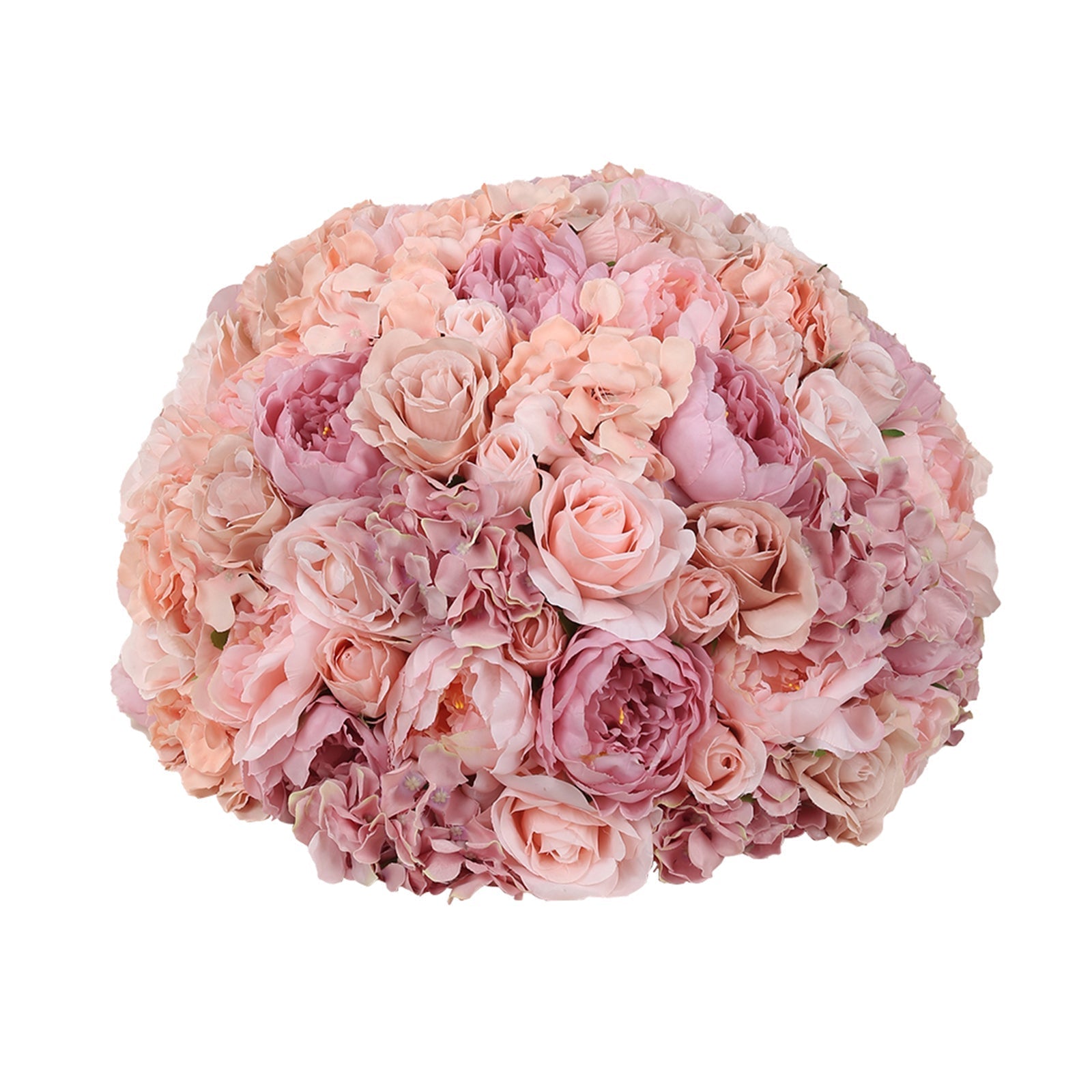 Pre - Arranged Silk Rose Wedding Centerpiece, Blush Artificial Rose Flower Balls Arrangement Table Decor - 20" - Bell Racket Store