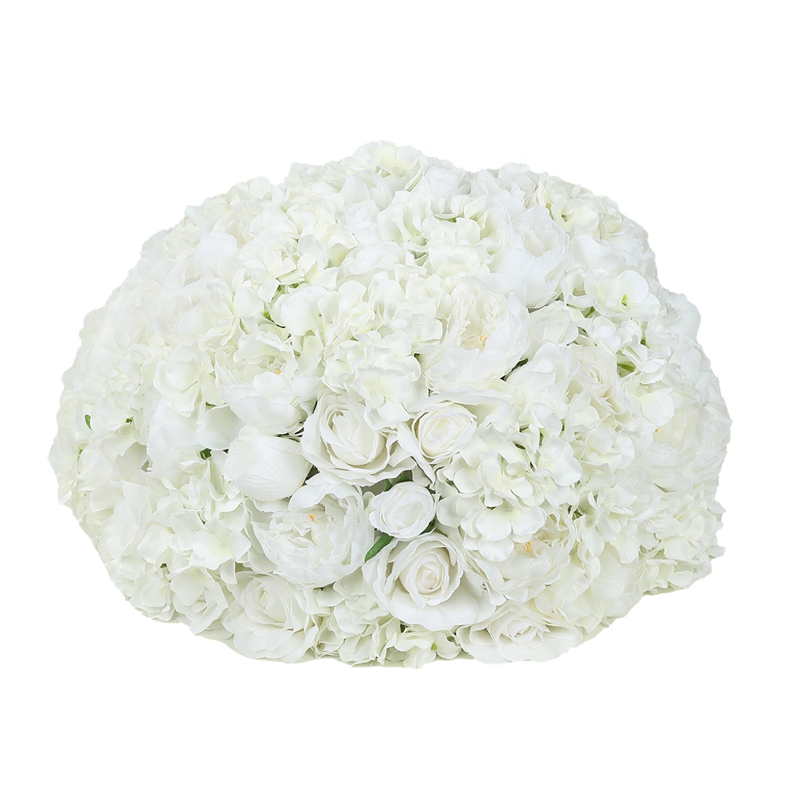 Pre - Arranged Silk Rose Wedding Centerpiece, Ivory Artificial Rose Flower Balls Arrangement Table Decor - 20" - Bell Racket Store