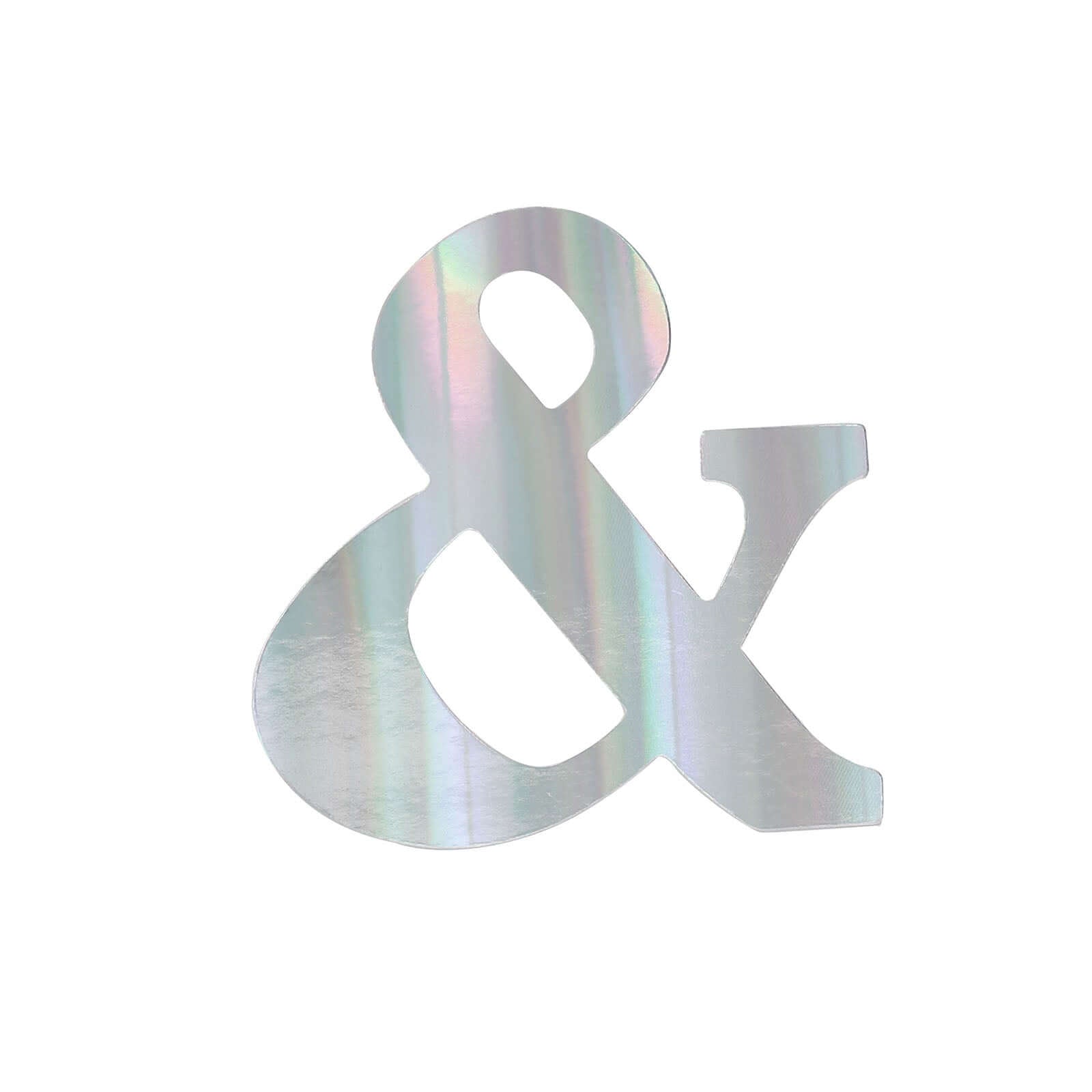 4 Pack 5" Iridescent Alphabet Symbol "&" Sticker Banners, Customizable Stick On Letters