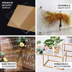 2-Pack Acrylic Plexiglass Sheets Rectangular Side Plates Clear - Protective Film Coating 40"x12"