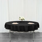 Premium Polyester 70" Round Tablecloth Black - Stain and Wrinkle-Resistant 220GSM Table Cover