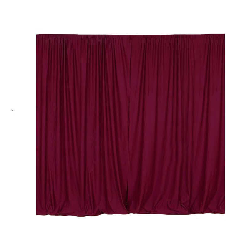 2 Pack Burgundy Scuba Polyester Event Curtain Drapes, Durable Flame Resistant Backdrop Event Panels Wrinkle Free with Rod Pockets - 10ftx10ft