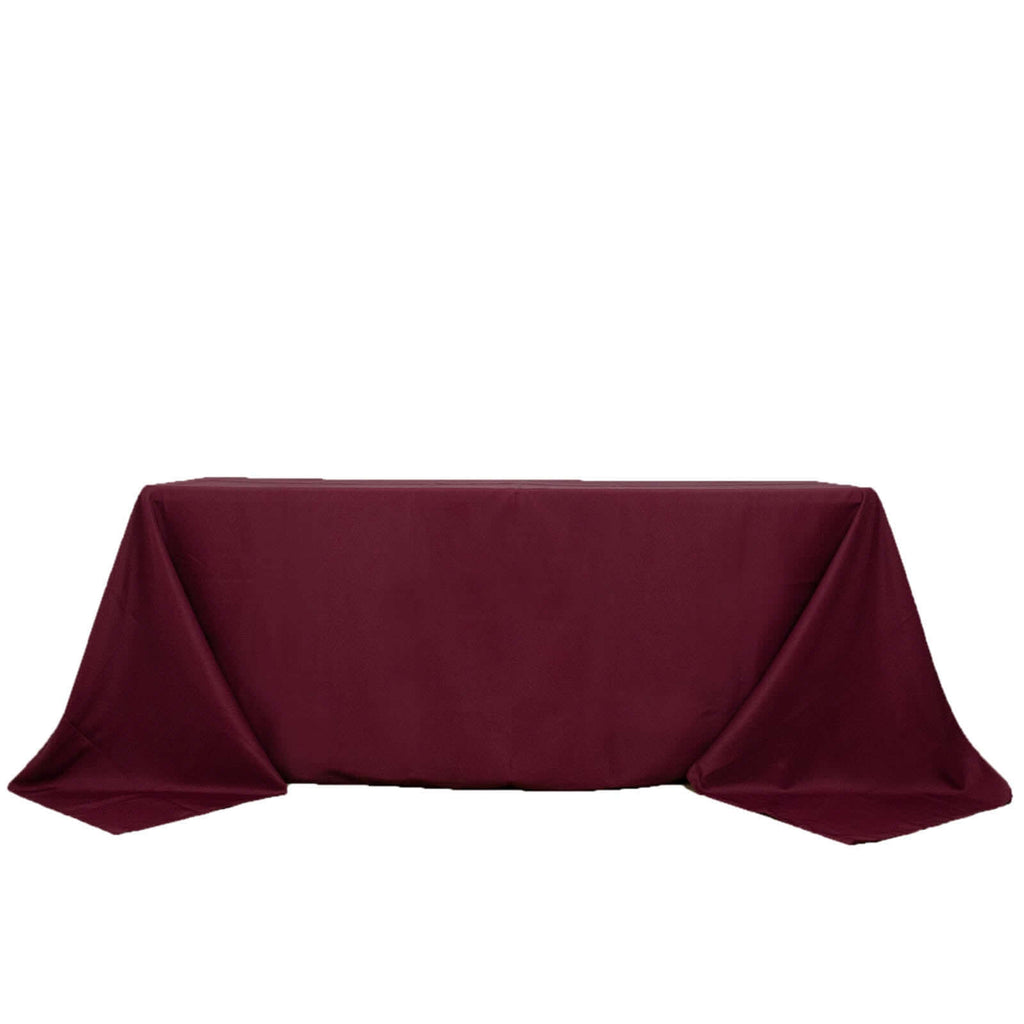 Premium Polyester 90"x132" Rectangle Tablecloth Burgundy - Seamless 220GSM Stain-Resistant Table Cover