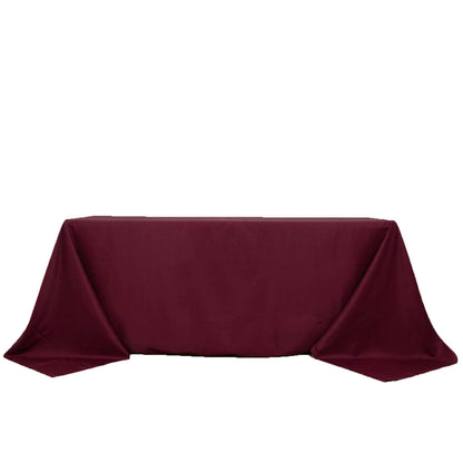 Premium Polyester 90"x132" Rectangle Tablecloth Burgundy - Seamless 220GSM Stain-Resistant Table Cover