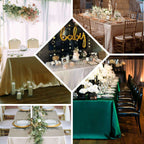 Satin Rectangular 90"x156" Tablecloth Champagne - Seamless Table Cover