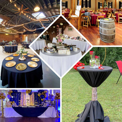 Premium Polyester 108" Round Tablecloth Champagne - Wrinkle-Resistant 220GSM Table Cover