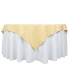 Premium Polyester 54"x54" Table Overlay Square Tablecloth Champagne - 220GSM Stain and Wrinkle-Resistant Table Topper