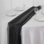 Chiffon 6ft Table Runner Black - Chic Flowy & Lightweight Table Decor
