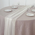 Chiffon 6ft Table Runner Ivory - Flowy & Lightweight Table Decor