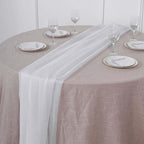 Chiffon 6ft Table Runner White - Chic Flowy & Lightweight Table Decor