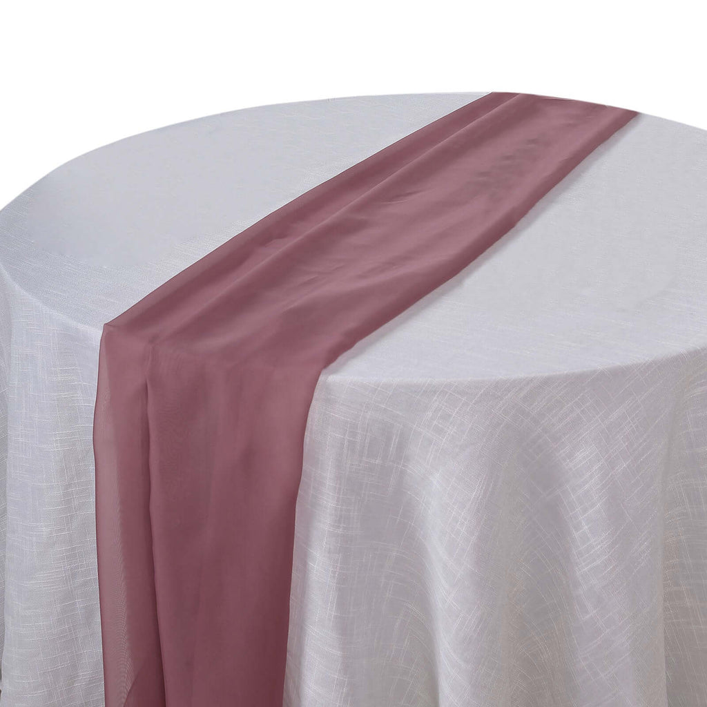 Chiffon 6ft Table Runner Mauve/Cinnamon Rose - Flowy & Lightweight Table Decor