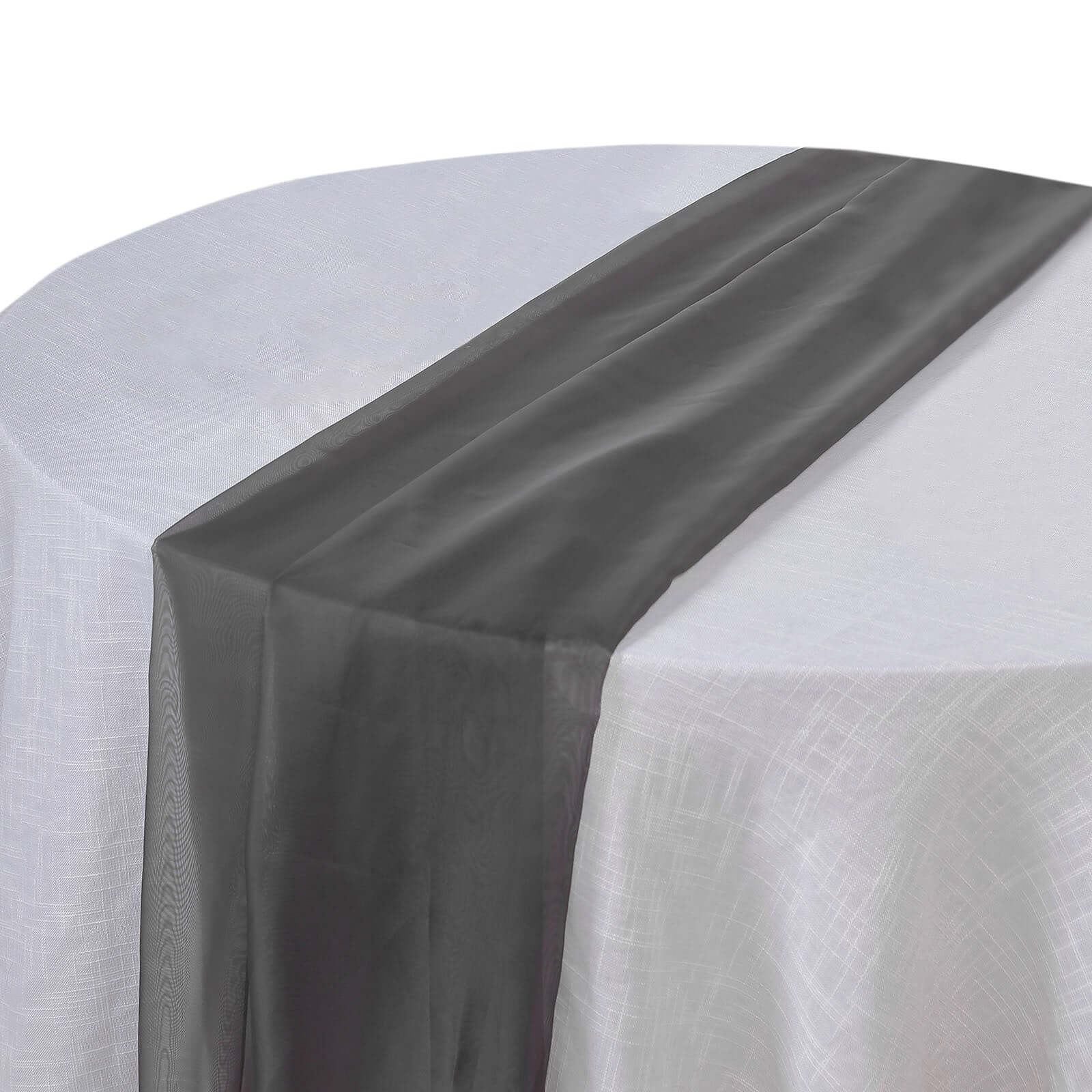 Chiffon 6ft Table Runner Black - Chic Flowy & Lightweight Table Decor