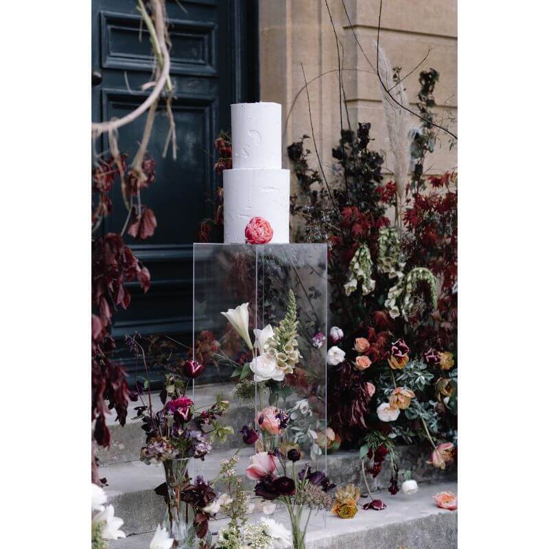 24" Clear Acrylic Display Box, Transparent Pedestal Riser with Interchangeable Lid and Base