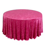 Premium Crushed Velvet 120" Round Tablecloth Fuchsia - Reusable Soft & Stylish Seamless Table Cover - Bell Racket Store