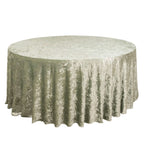 Premium Crushed Velvet 120" Round Tablecloth Sage Green - Reusable Soft & Stylish Seamless Table Cover - Bell Racket Store