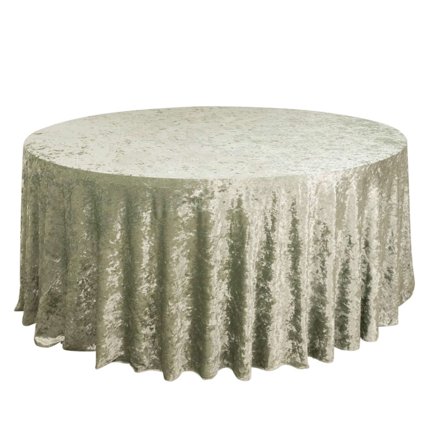 Premium Crushed Velvet 120" Round Tablecloth Sage Green - Reusable Soft & Stylish Seamless Table Cover - Bell Racket Store