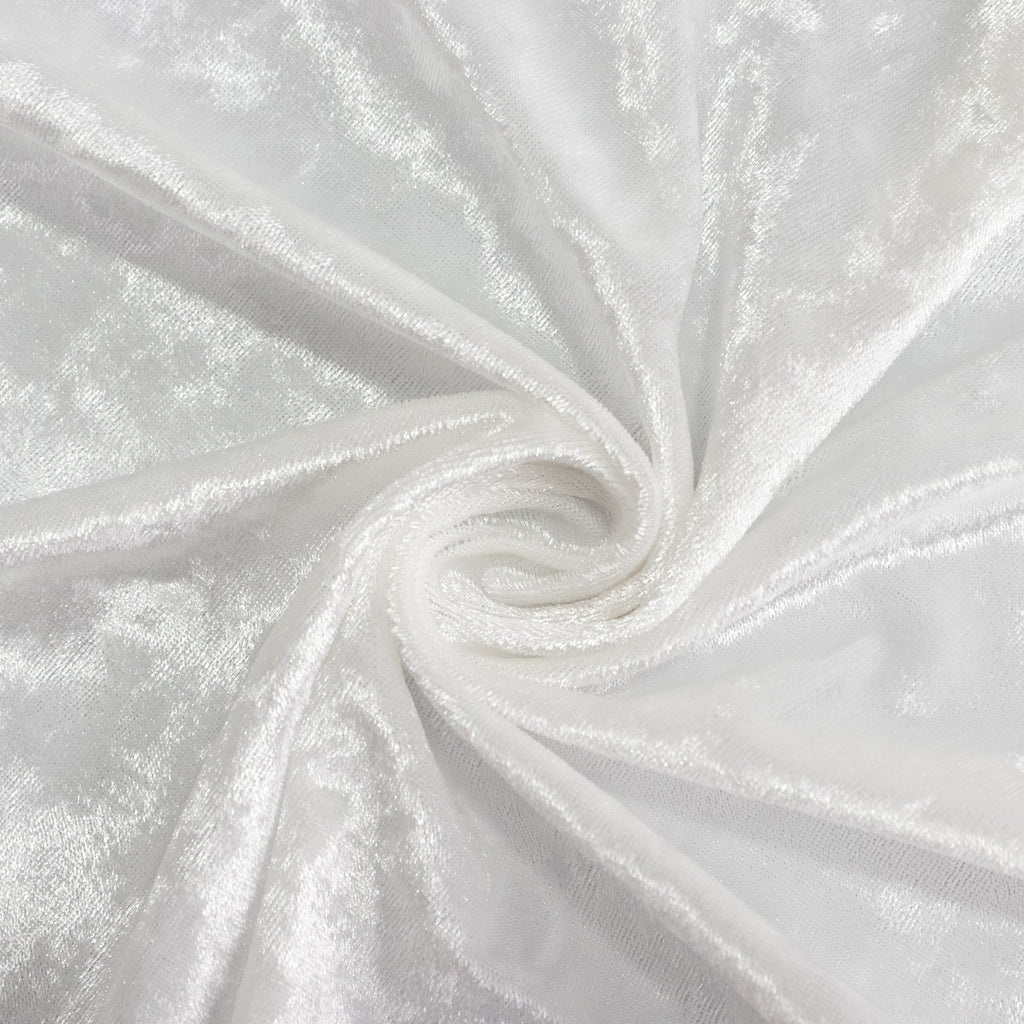 Premium Crushed Velvet 120" Round Tablecloth White - Reusable Soft & Stylish Seamless Table Cover - Bell Racket Store