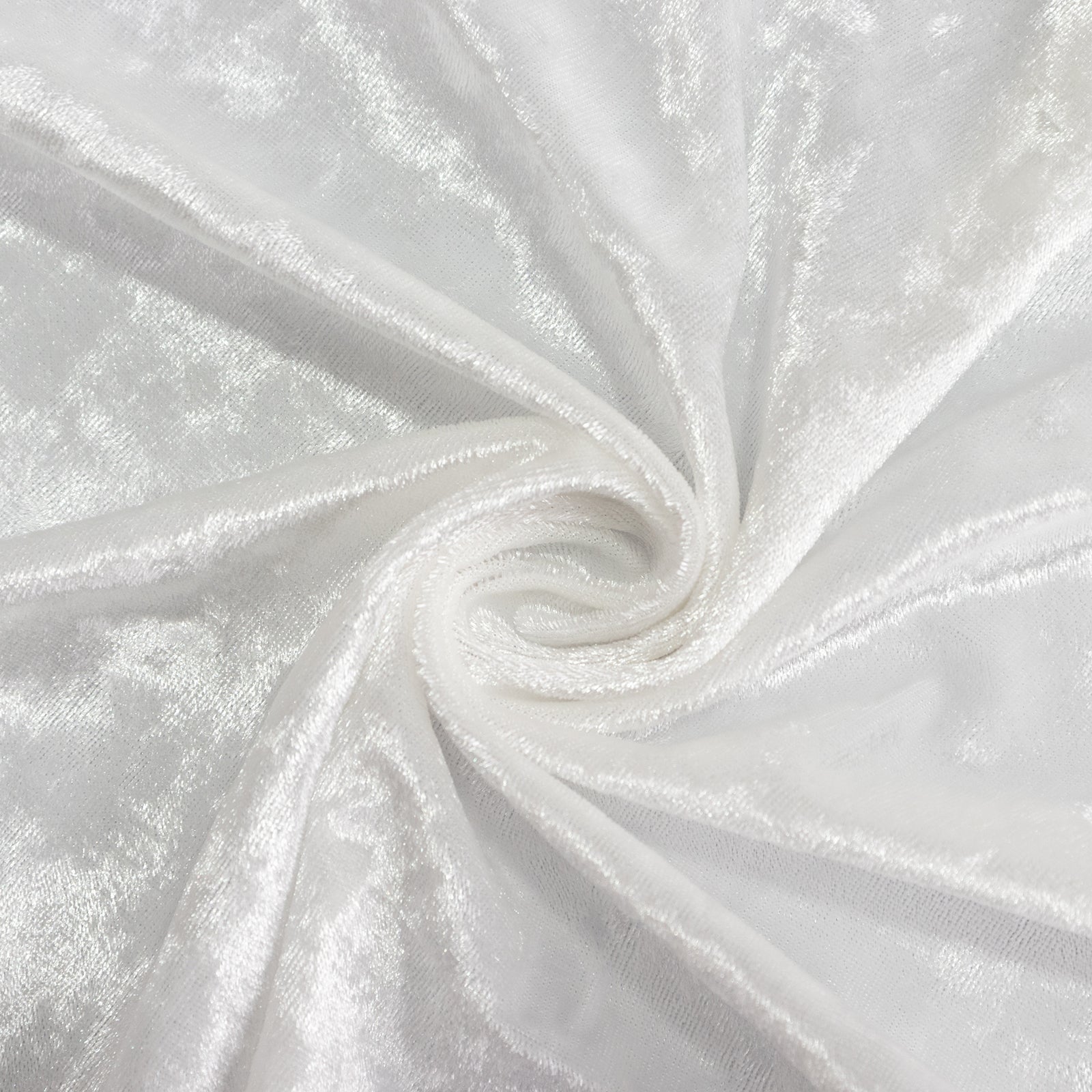 Premium Crushed Velvet 120" Round Tablecloth White - Reusable Soft & Stylish Seamless Table Cover - Bell Racket Store