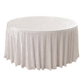 Premium Crushed Velvet 120" Round Tablecloth White - Reusable Soft & Stylish Seamless Table Cover - Bell Racket Store