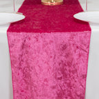 Premium Crushed Velvet 12"x108" Table Runner Fuchsia - Soft & Wrinkle - Resistant Table Linen - Bell Racket Store