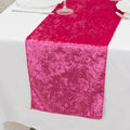 Premium Crushed Velvet 12"x108" Table Runner Fuchsia - Soft & Wrinkle - Resistant Table Linen - Bell Racket Store
