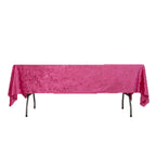Premium Crushed Velvet 60"x102" Rectangle Tablecloth Fuchsia - Reusable Soft Table Cover - Bell Racket Store
