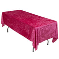 Premium Crushed Velvet 60"x102" Rectangle Tablecloth Fuchsia - Reusable Soft Table Cover - Bell Racket Store