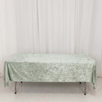 Premium Crushed Velvet 60"x102" Rectangle Tablecloth Sage Green - Reusable Soft Table Cover - Bell Racket Store