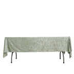 Premium Crushed Velvet 60"x102" Rectangle Tablecloth Sage Green - Reusable Soft Table Cover - Bell Racket Store