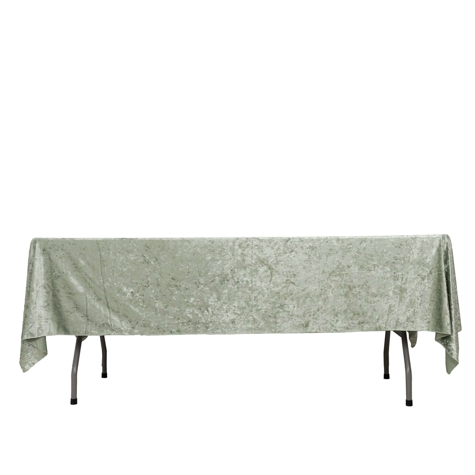Premium Crushed Velvet 60"x102" Rectangle Tablecloth Sage Green - Reusable Soft Table Cover - Bell Racket Store
