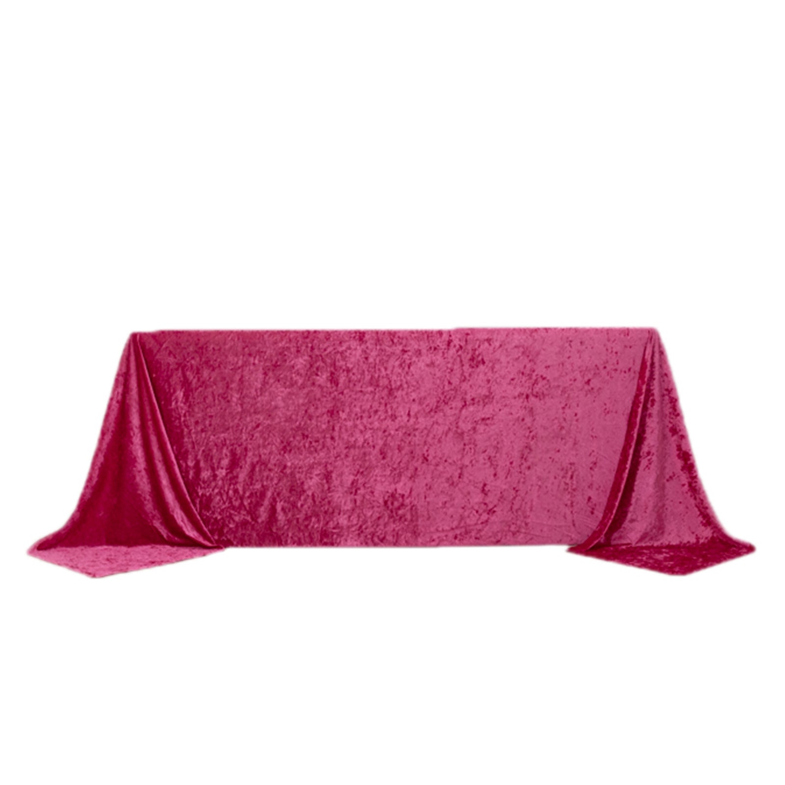 Premium Crushed Velvet 90"x132" Rectangle Tablecloth Fuchsia - Reusable Soft & Seamless Table Cover - Bell Racket Store