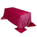Premium Crushed Velvet 90"x132" Rectangle Tablecloth Fuchsia - Reusable Soft & Seamless Table Cover - Bell Racket Store