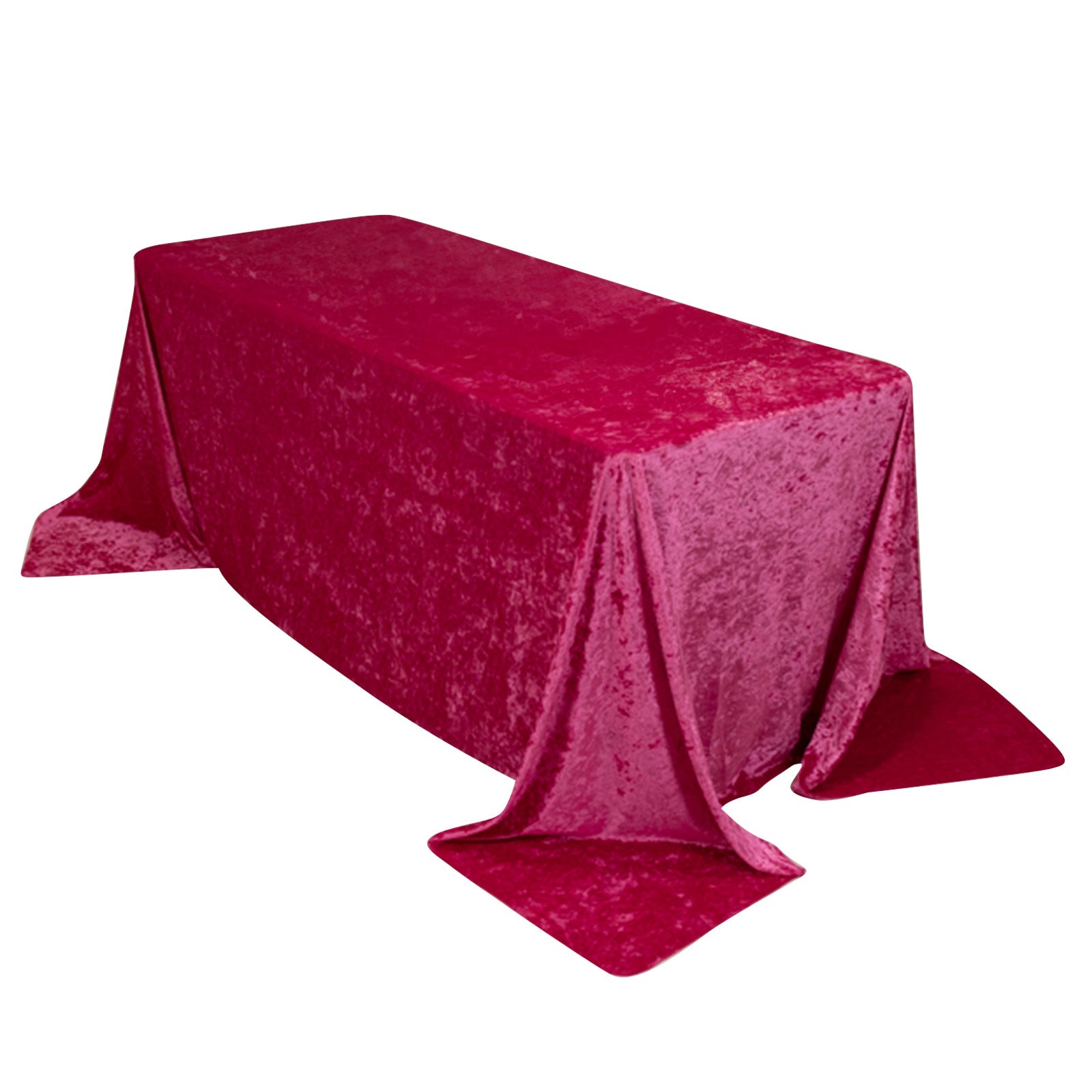 Premium Crushed Velvet 90"x132" Rectangle Tablecloth Fuchsia - Reusable Soft & Seamless Table Cover - Bell Racket Store