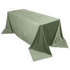 Premium Crushed Velvet 90"x132" Rectangle Tablecloth Sage Green - Reusable Soft & Seamless Table Cover - Bell Racket Store