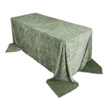 Premium Crushed Velvet 90"x132" Rectangle Tablecloth Sage Green - Reusable Soft & Seamless Table Cover - Bell Racket Store