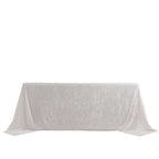 Premium Crushed Velvet 90"x132" Rectangle Tablecloth White - Reusable Soft & Graceful Seamless Table Cover - Bell Racket Store